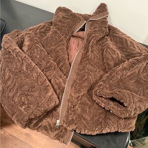 Anthropologie Chocolate Teddy Jacket